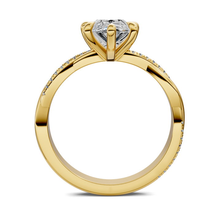 Yvette Scalloped twisted Pavé Ring