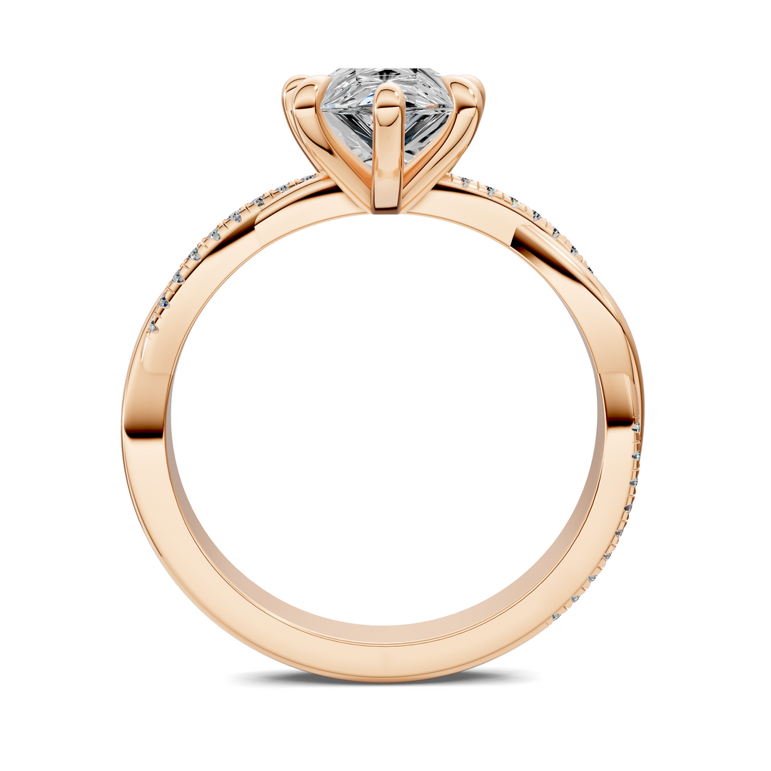 Yvette Scalloped twisted Pavé Ring