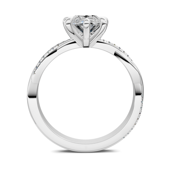 Yvette Scalloped twisted Pavé Ring