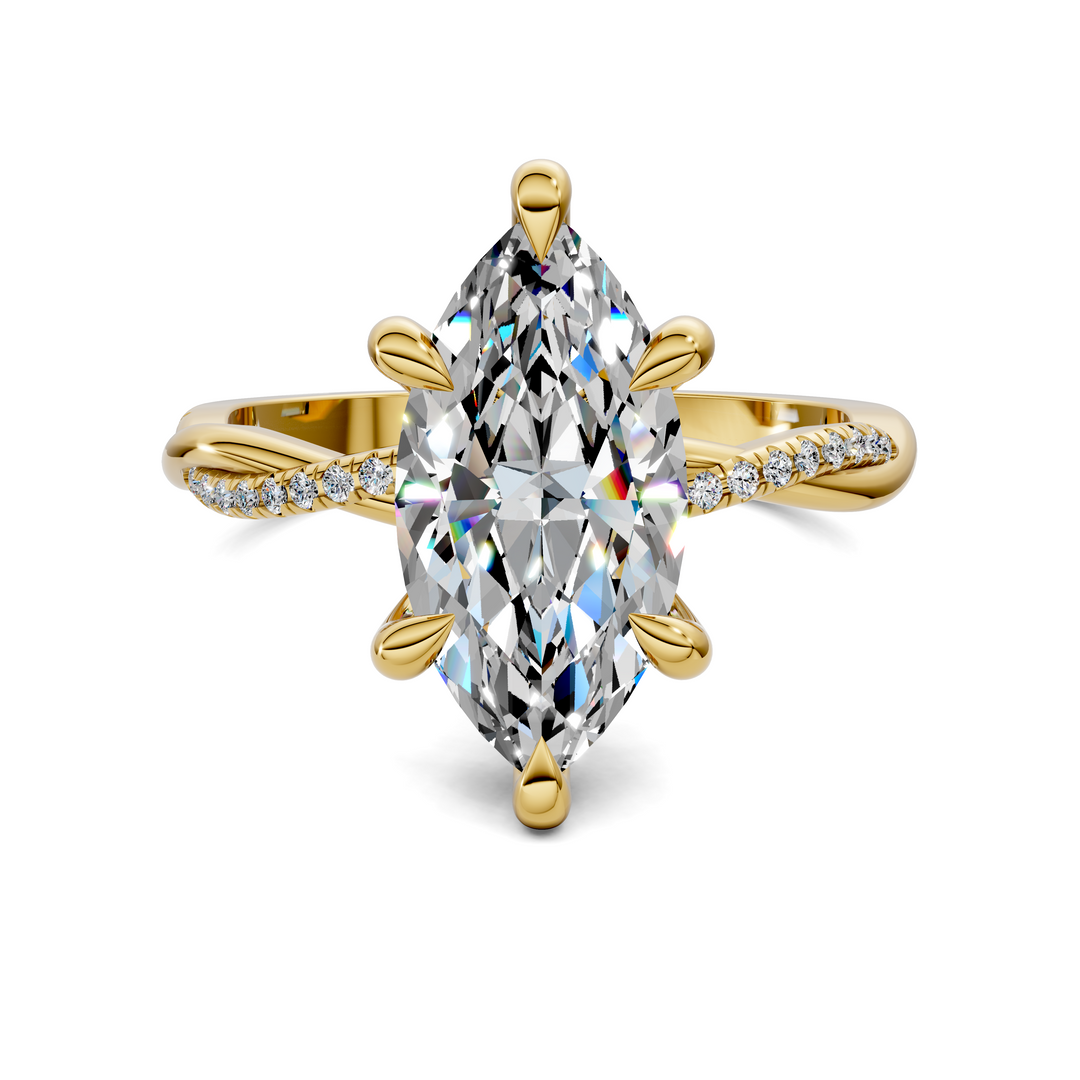 Yvette Scalloped twisted Pavé Ring
