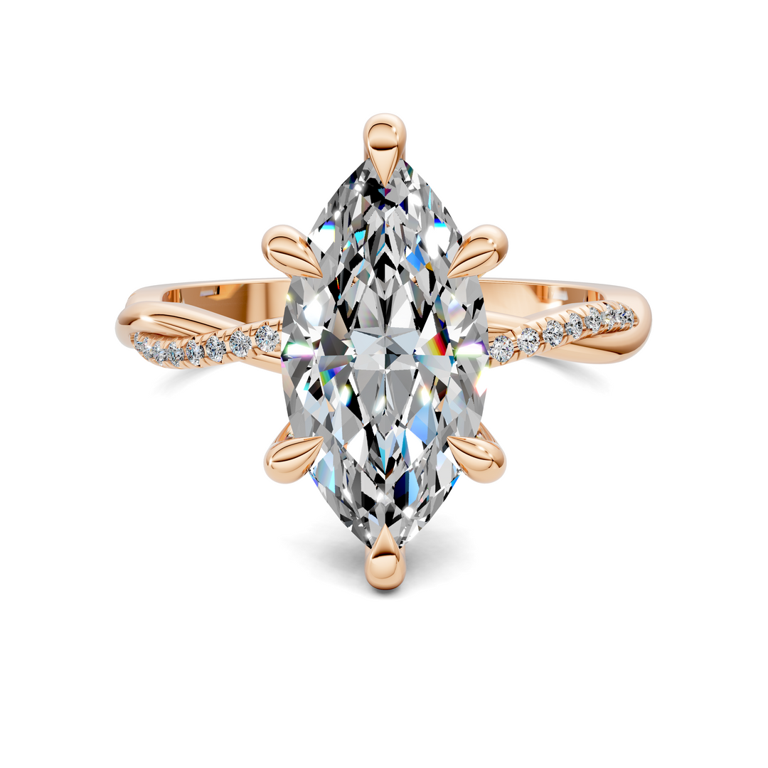 Yvette Scalloped twisted Pavé Ring