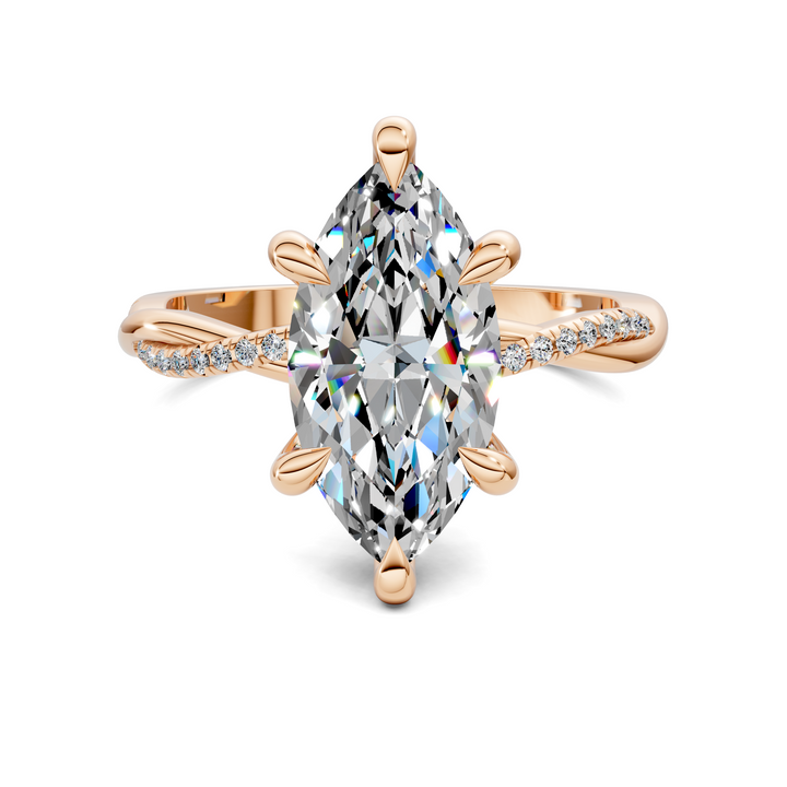 Yvette Scalloped twisted Pavé Ring