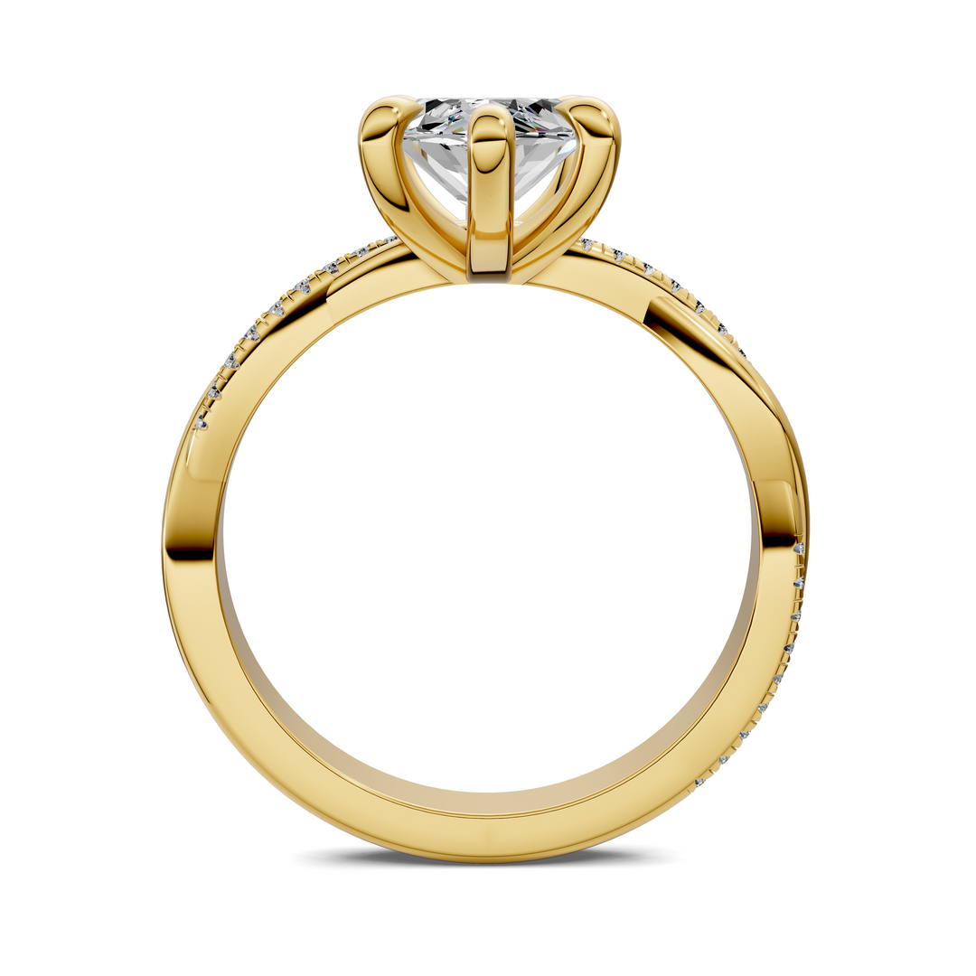 Yvette Scalloped twisted Pavé Ring