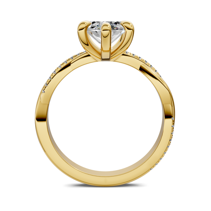 Yvette Scalloped twisted Pavé Ring