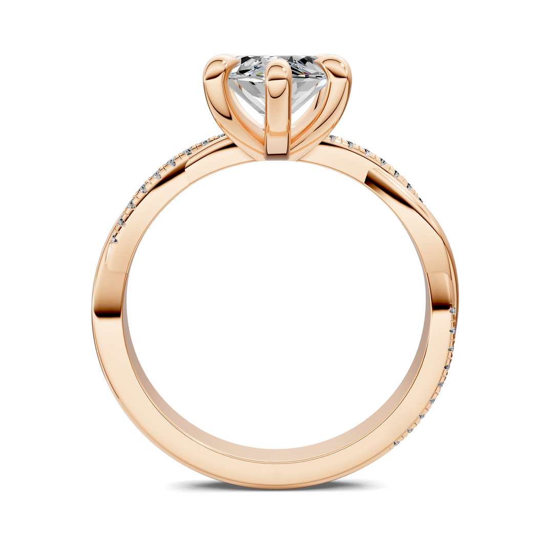 Yvette Scalloped twisted Pavé Ring