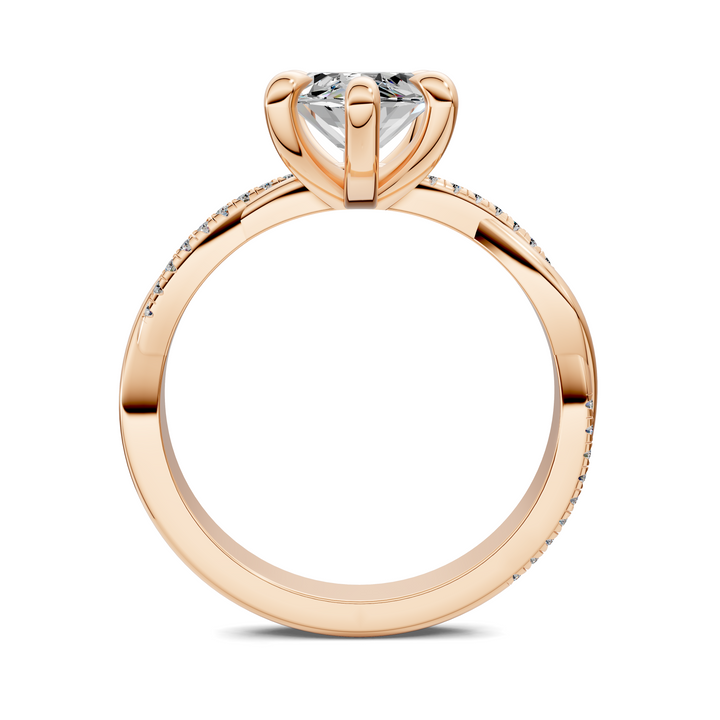 Yvette Scalloped twisted Pavé Ring