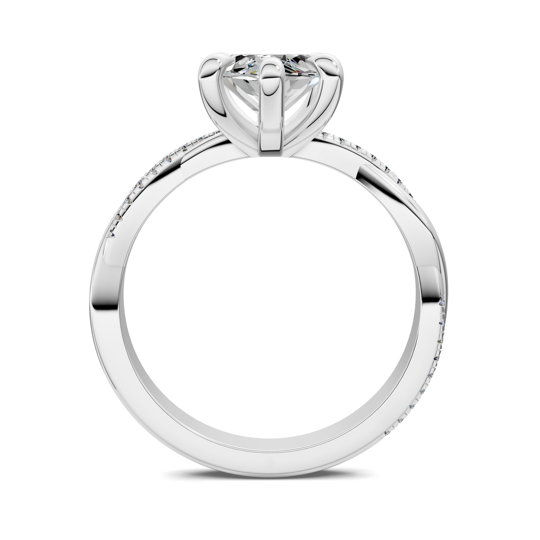 Yvette Scalloped twisted Pavé Ring