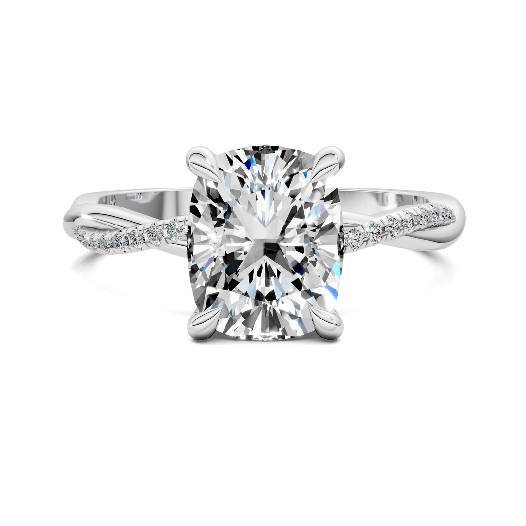 Yvette Scalloped twisted Pavé Ring