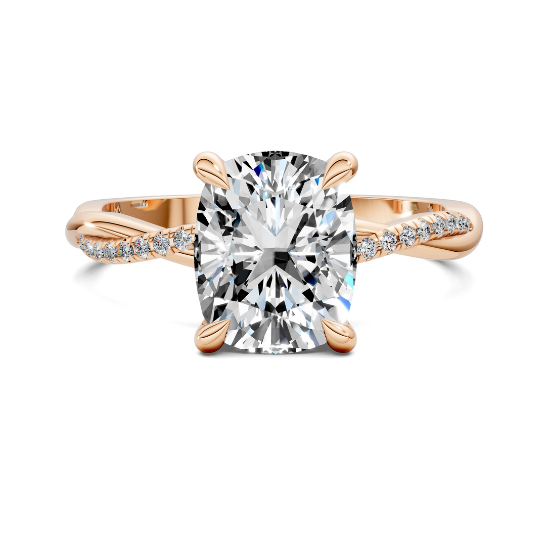 Yvette Scalloped twisted Pavé Ring