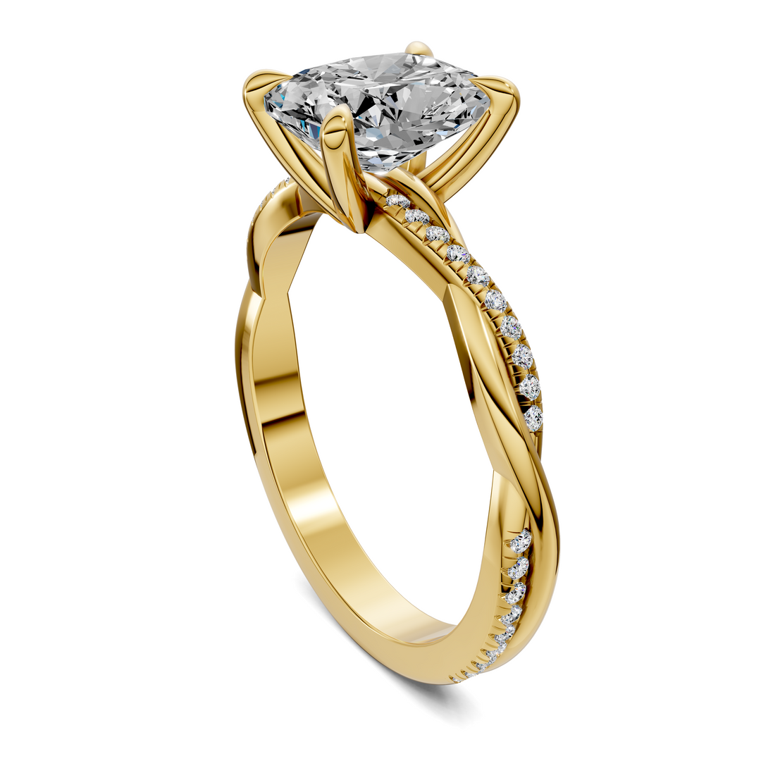 Yvette Scalloped twisted Pavé Ring