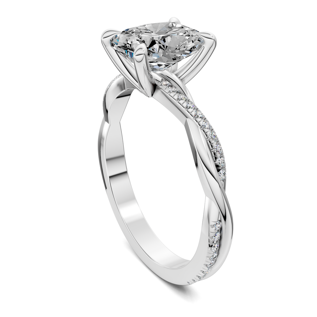 Yvette Scalloped twisted Pavé Ring