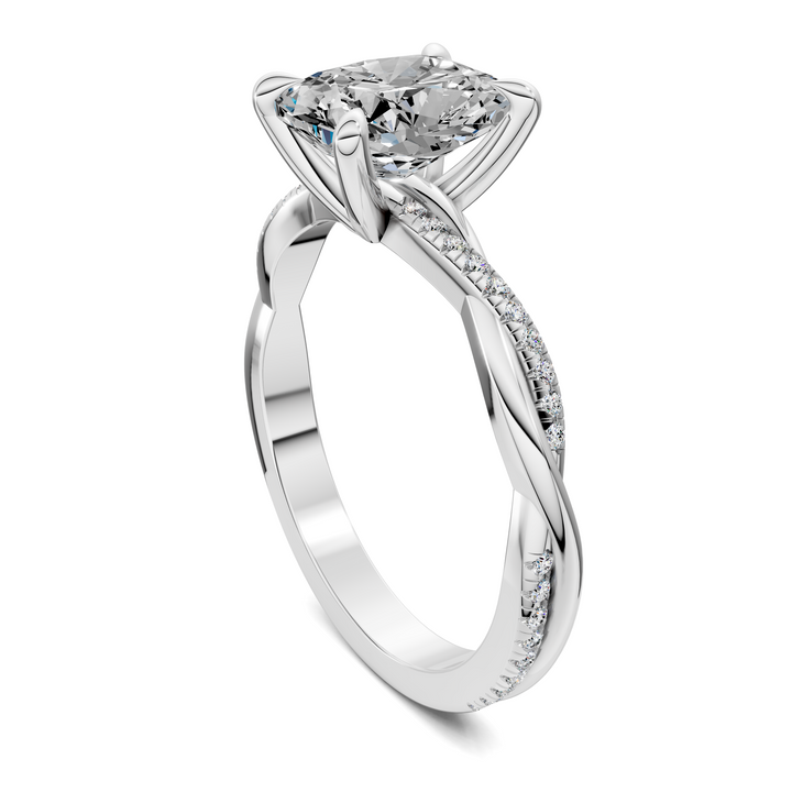 Yvette Scalloped twisted Pavé Ring