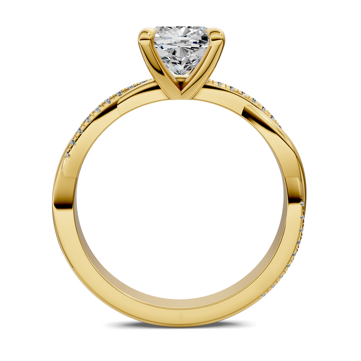 Yvette Scalloped twisted Pavé Ring