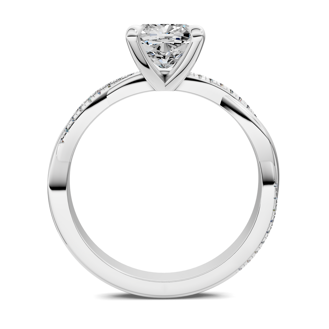 Yvette Scalloped twisted Pavé Ring