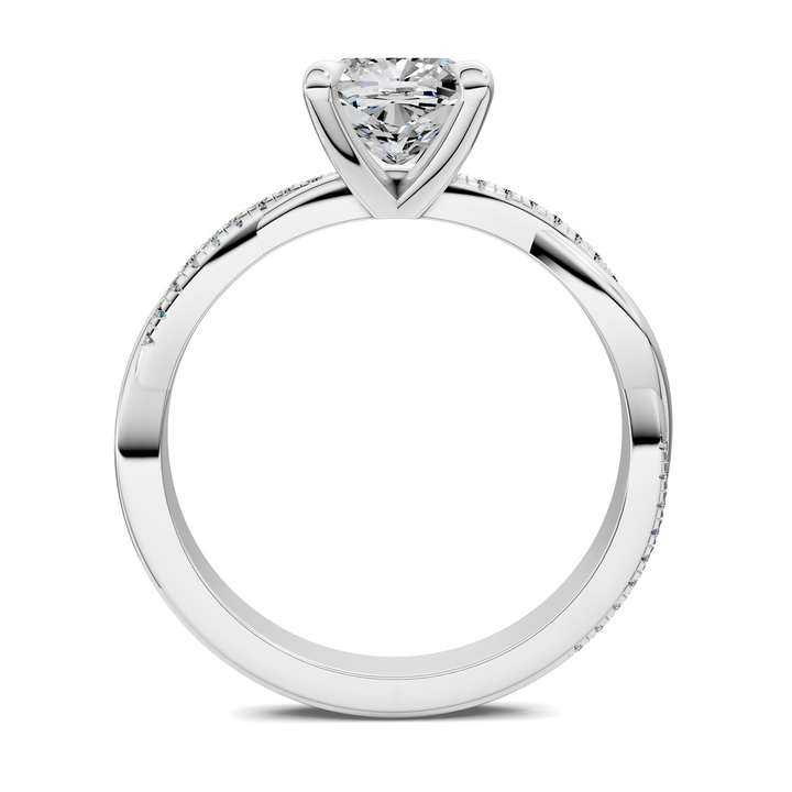 Yvette Scalloped twisted Pavé Ring