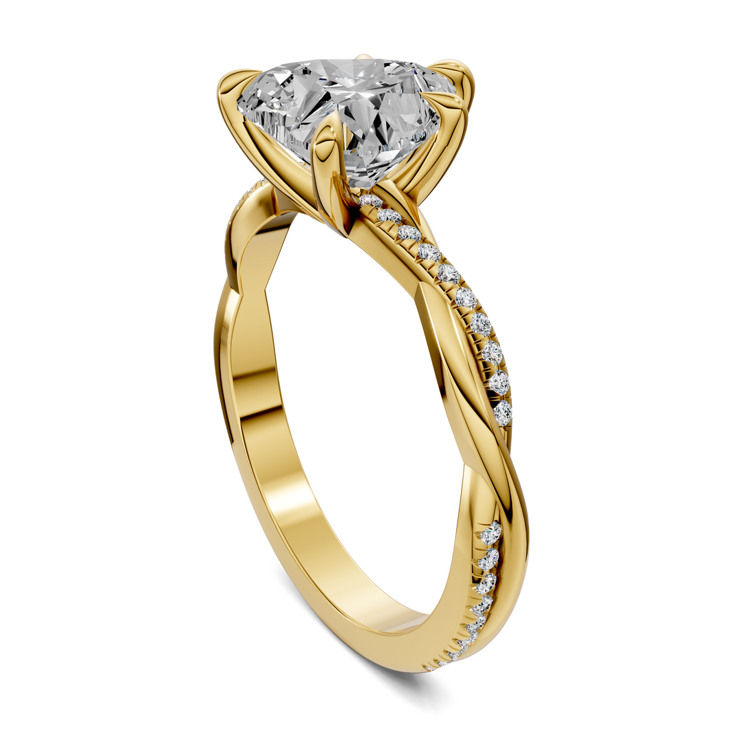 Yvette Scalloped twisted Pavé Ring