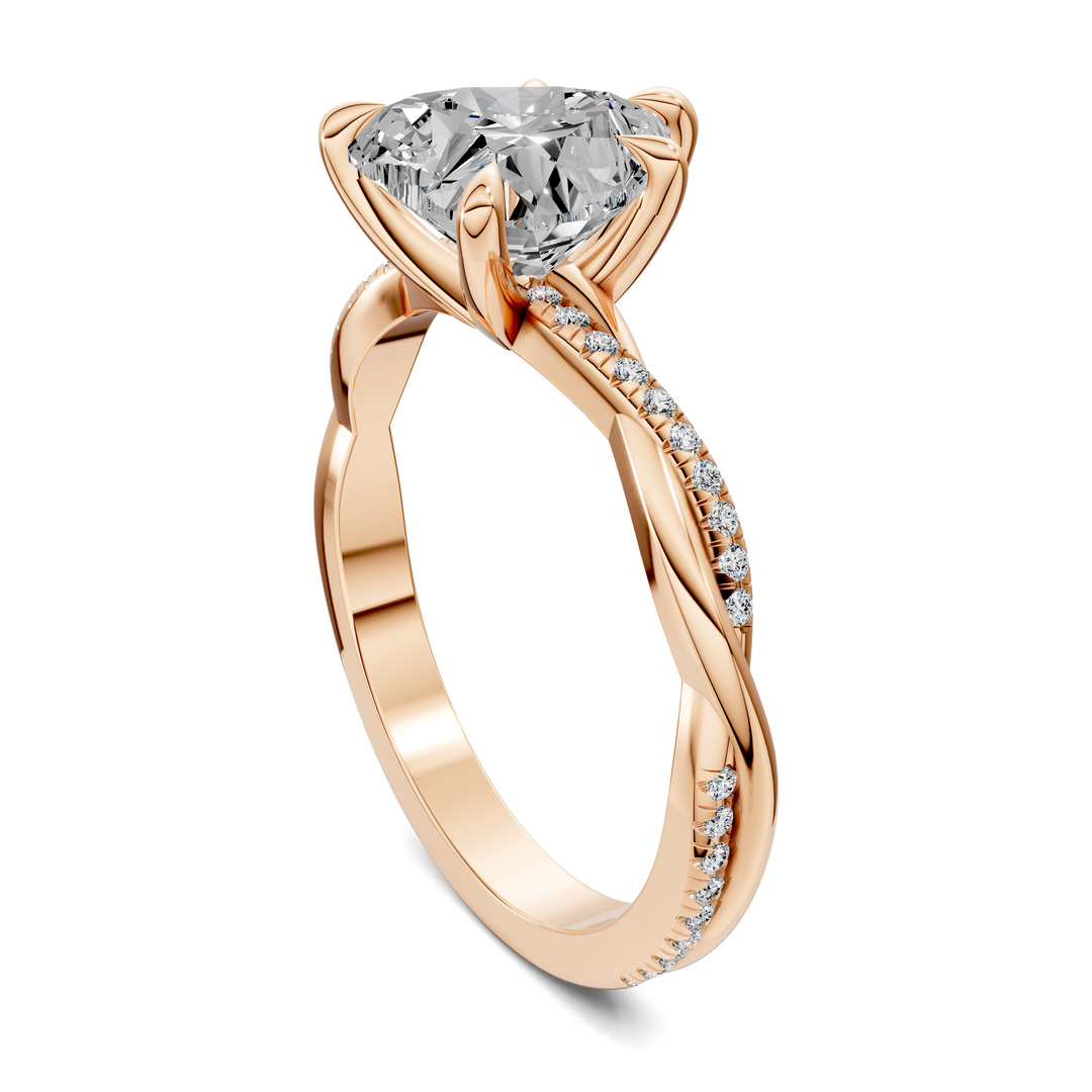 Yvette Scalloped twisted Pavé Ring
