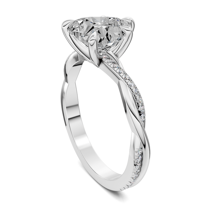 Yvette Scalloped twisted Pavé Ring