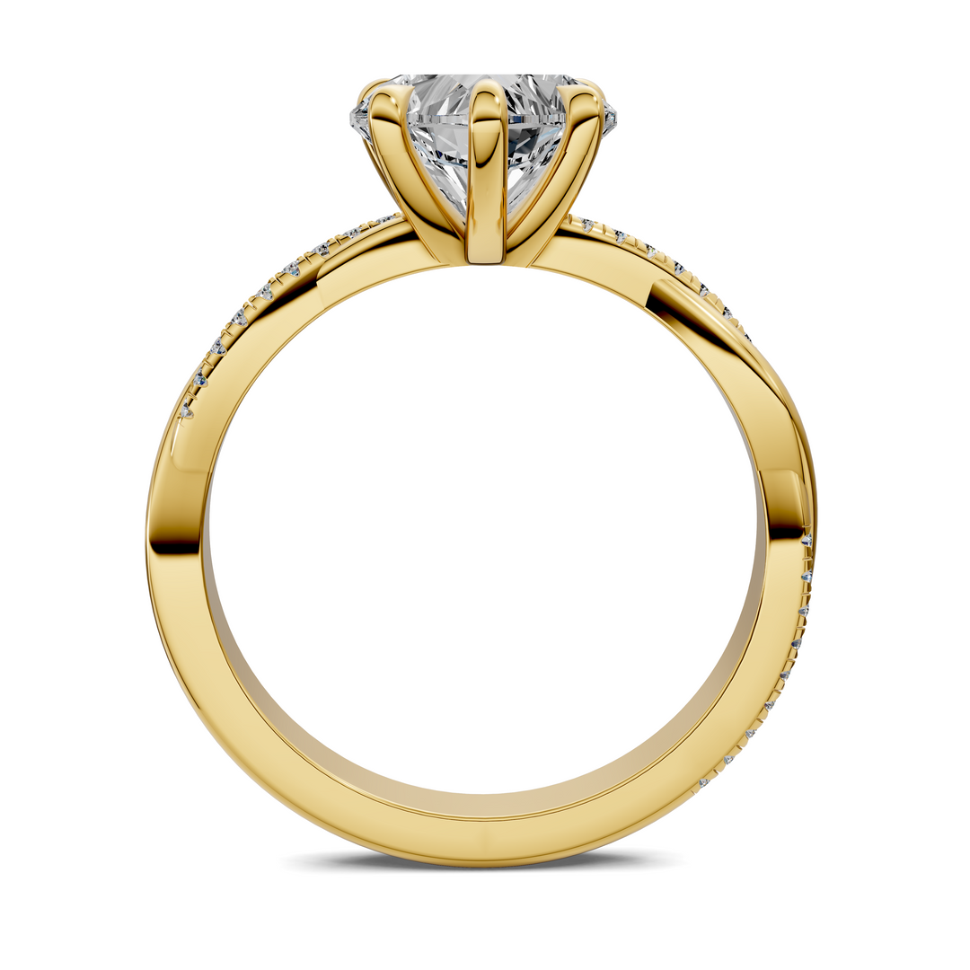 Yvette Scalloped twisted Pavé Ring