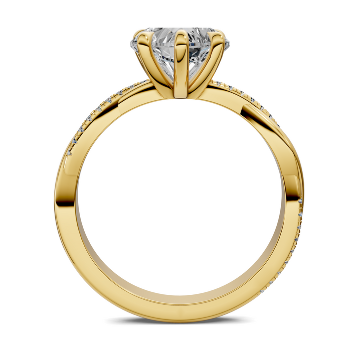 Yvette Scalloped twisted Pavé Ring