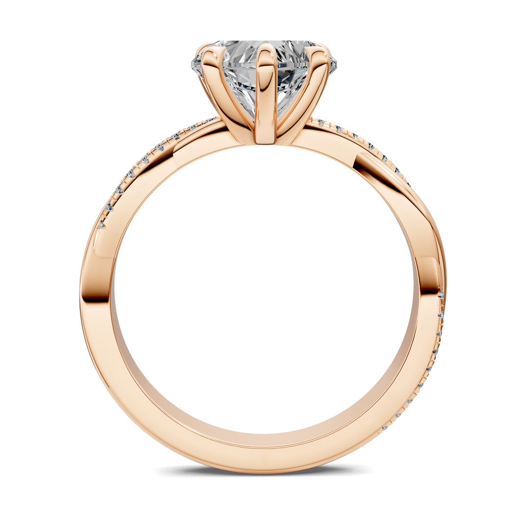 Yvette Scalloped twisted Pavé Ring