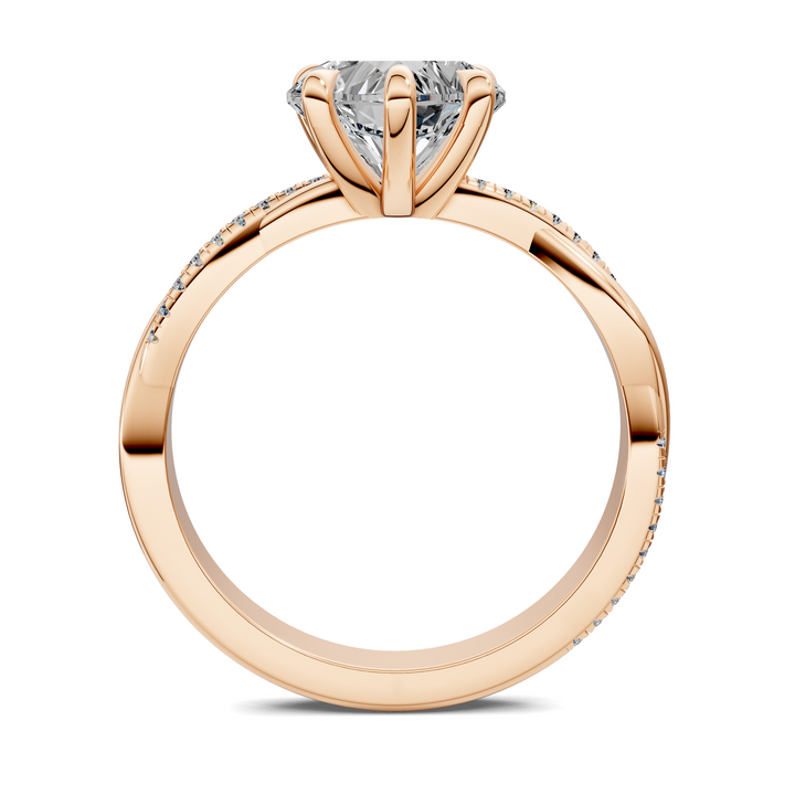 Yvette Scalloped twisted Pavé Ring