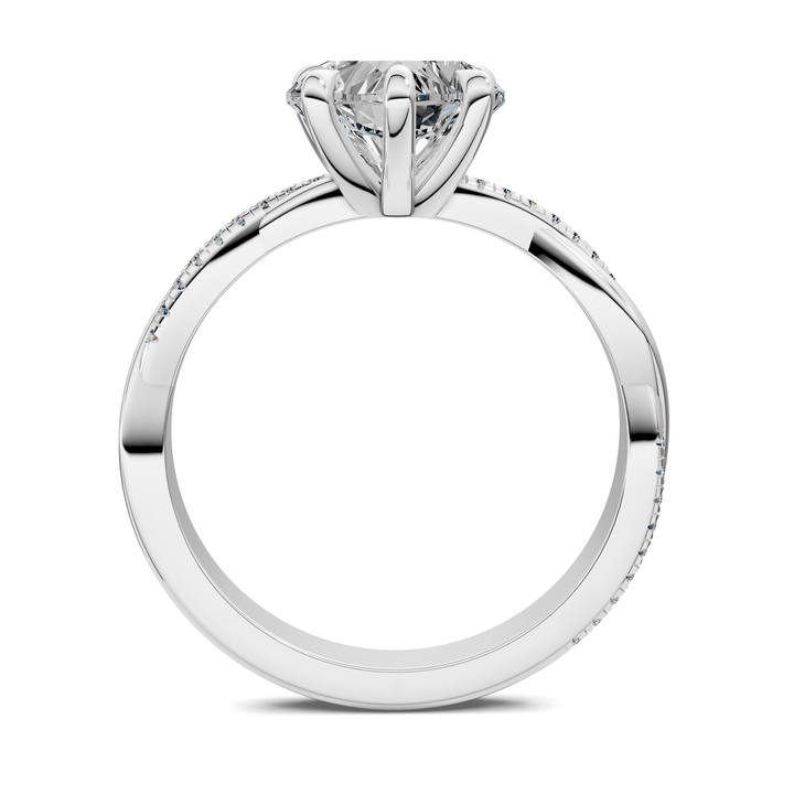 Yvette Scalloped twisted Pavé Ring