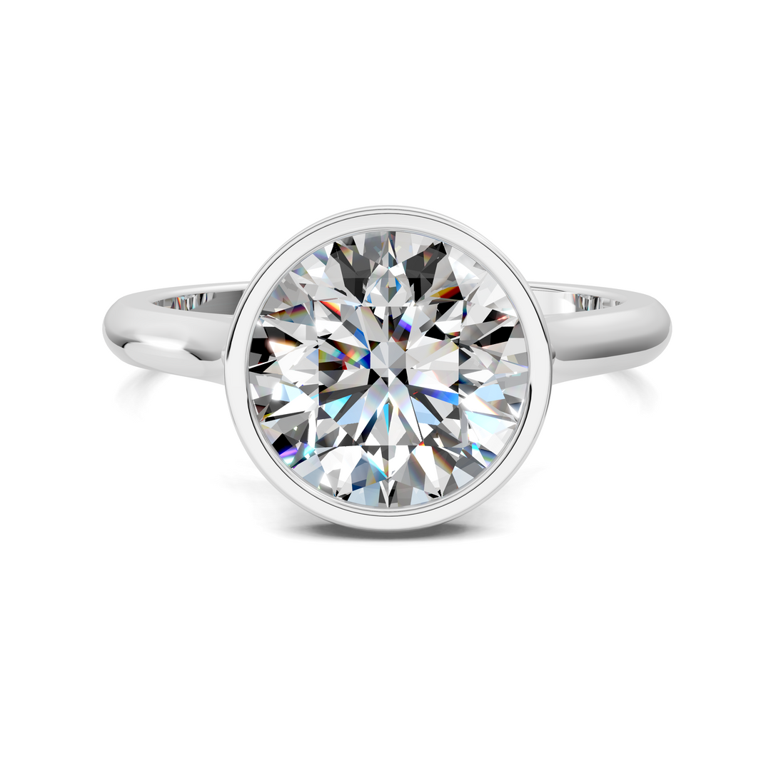 Sandra Bezel Cathedral Solitaire Ring