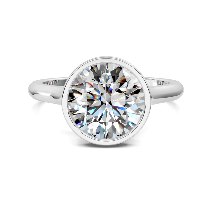 Sandra Bezel Cathedral Solitaire Ring