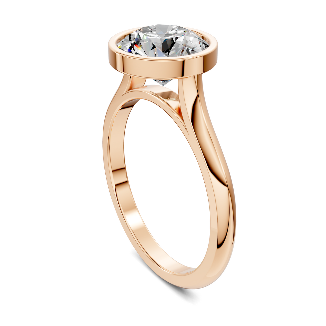 Sandra Bezel Cathedral Solitaire Ring