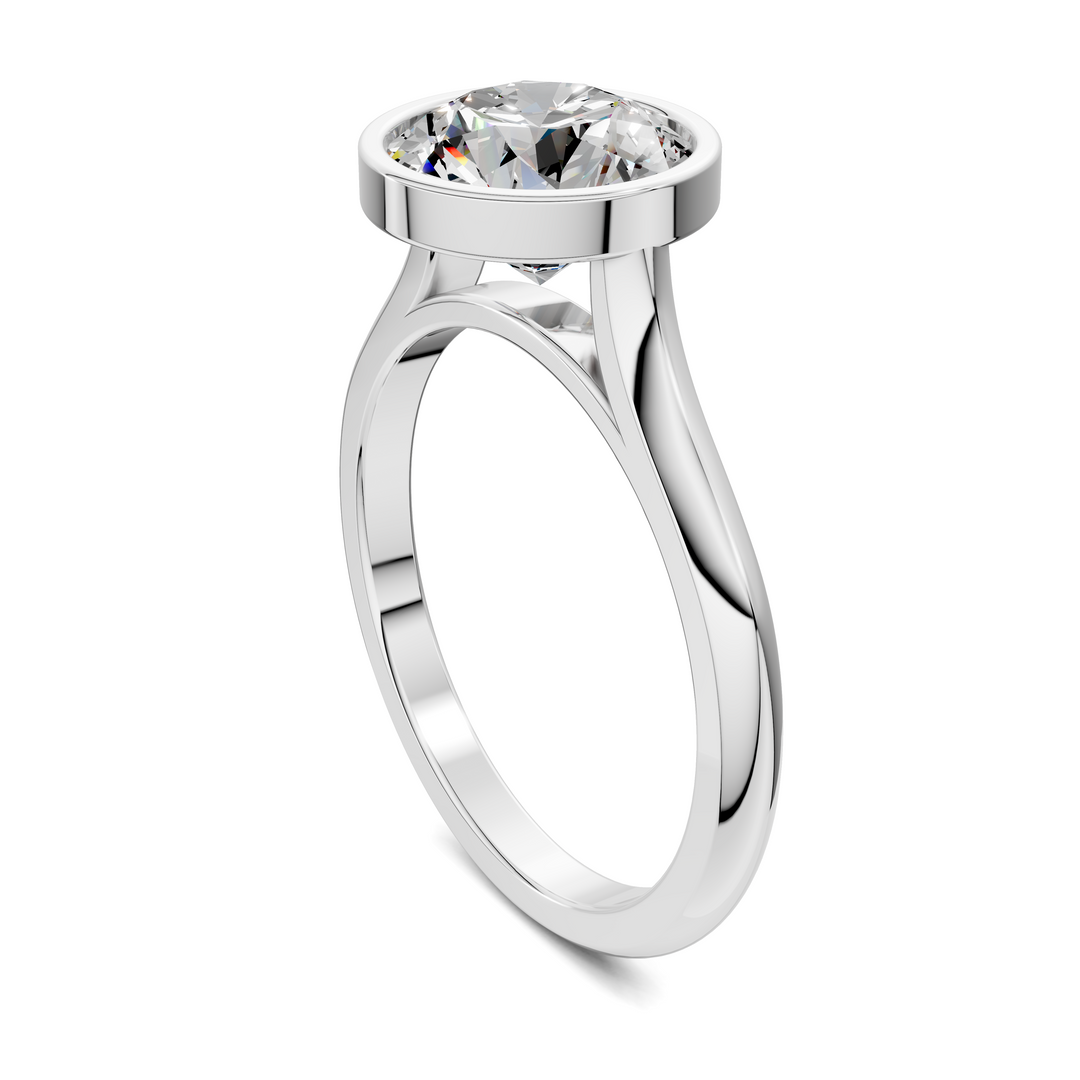 Sandra Bezel Cathedral Solitaire Ring