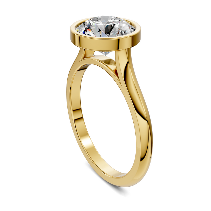 Sandra Bezel Cathedral Solitaire Ring