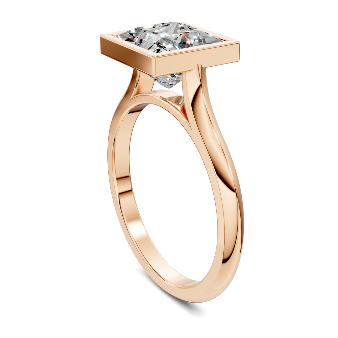 Sandra Bezel Cathedral Solitaire Ring
