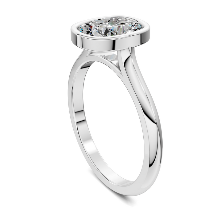 Sandra Bezel Cathedral Solitaire Ring