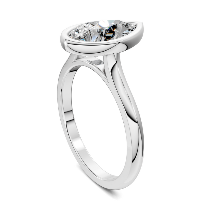 Sandra Bezel Cathedral Solitaire Ring