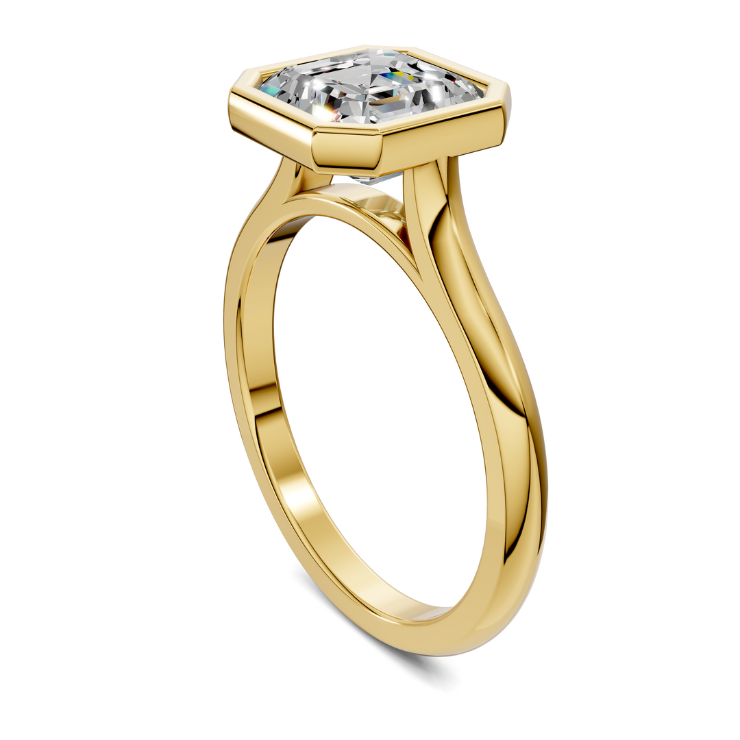 Sandra Bezel Cathedral Solitaire Ring