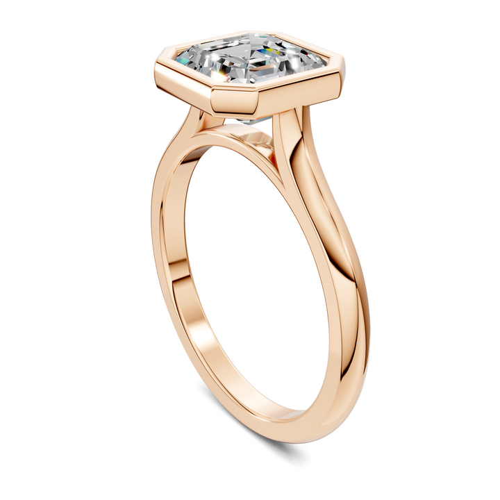 Sandra Bezel Cathedral Solitaire Ring