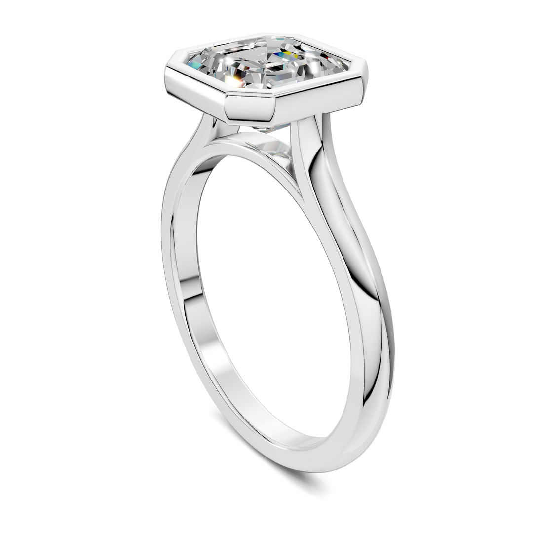 Sandra Bezel Cathedral Solitaire Ring