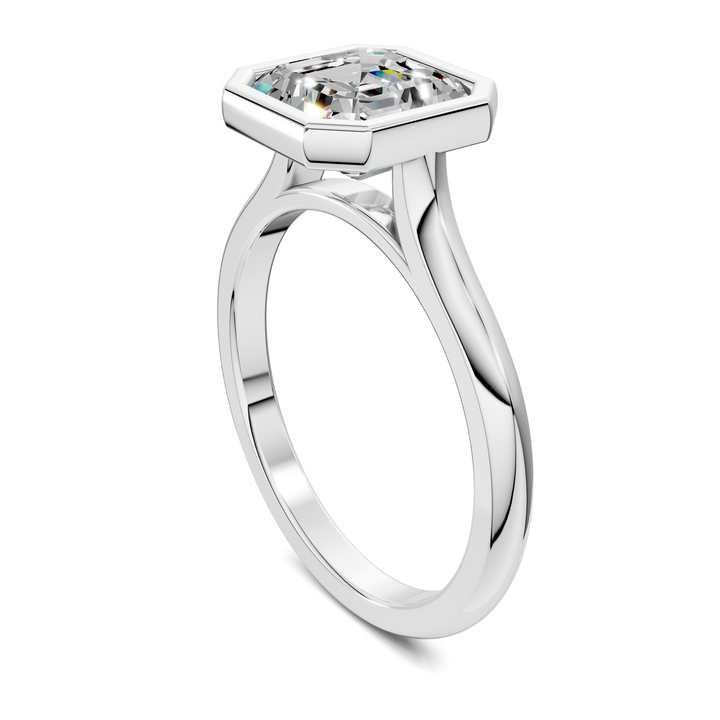 Sandra Bezel Cathedral Solitaire Ring