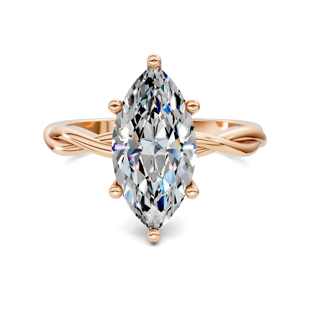Emely Twisted Vine Solitaire Ring