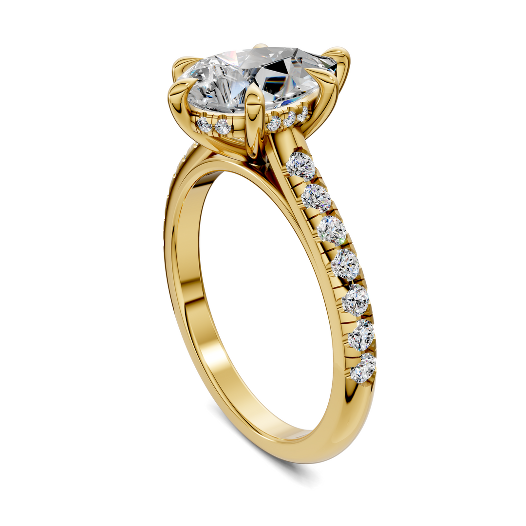 Christian Cathedral Hidden Halo Pavé Ring