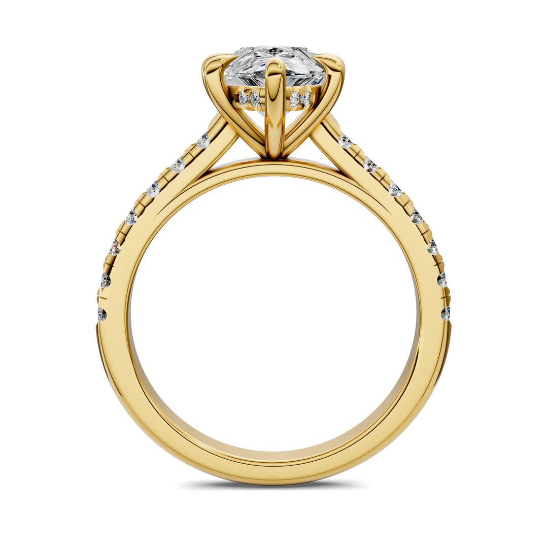 Christian Cathedral Hidden Halo Pavé Ring