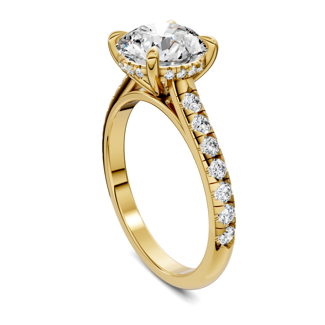 Christian Cathedral Hidden Halo Pavé Ring