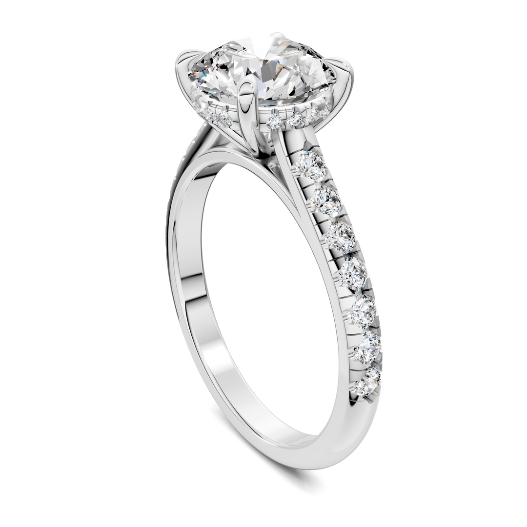 Christian Cathedral Hidden Halo Pavé Ring