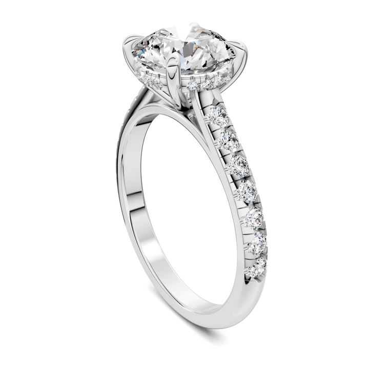 Christian Cathedral Hidden Halo Pavé Ring
