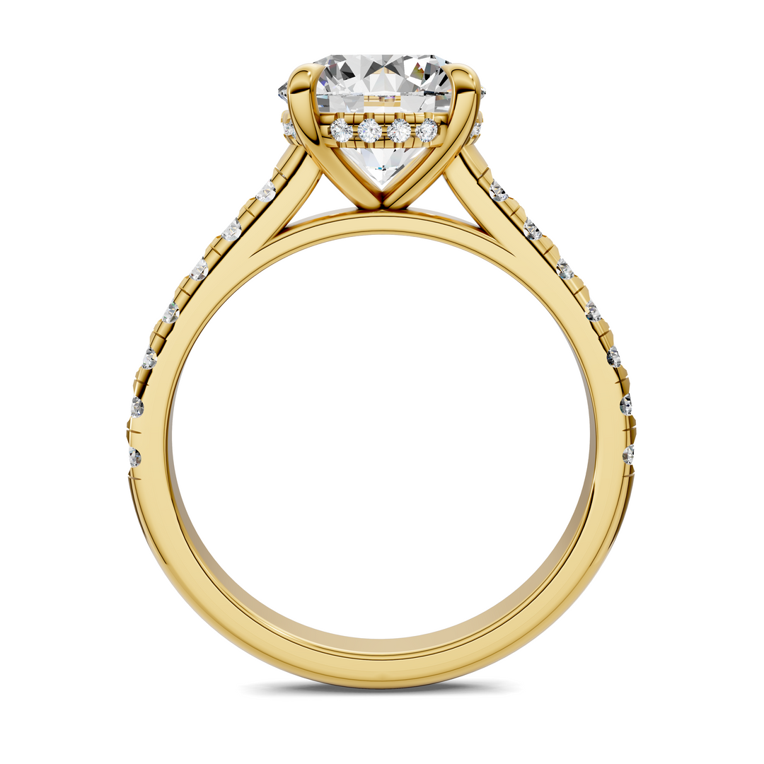 Christian Cathedral Hidden Halo Pavé Ring Setting