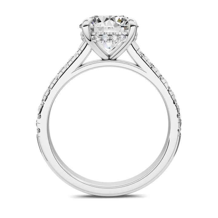 Christian Cathedral Hidden Halo Pavé Ring Setting
