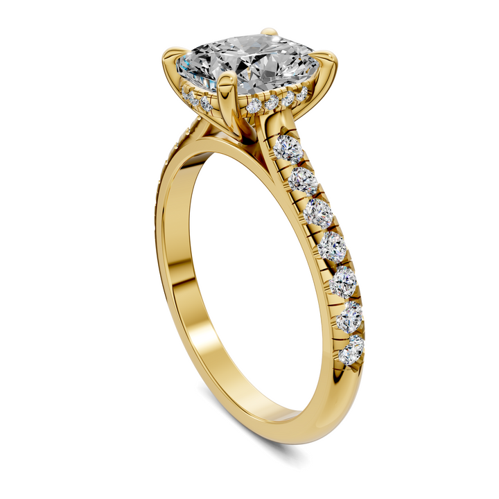Christian Cathedral Hidden Halo Pavé Ring