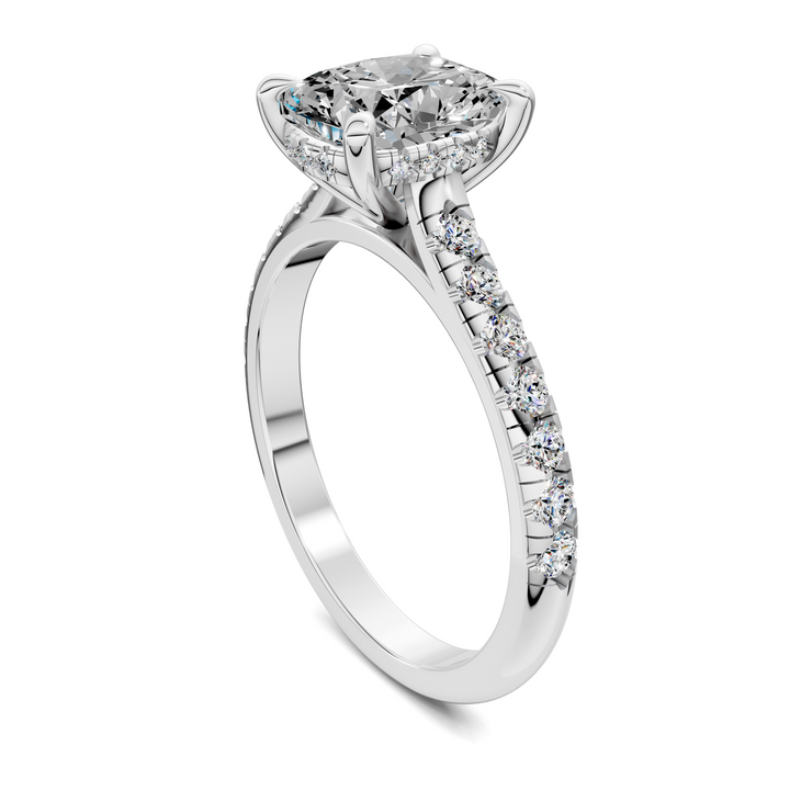 Christian Cathedral Hidden Halo Pavé Ring Setting