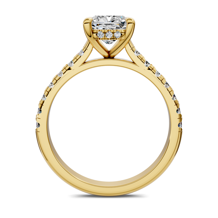 Christian Cathedral Hidden Halo Pavé Ring